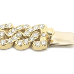 18 Karat Yellow Gold Diamond Cuban Link Bracelet