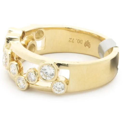 14 Karat Yellow Gold Diamond Bubble Band