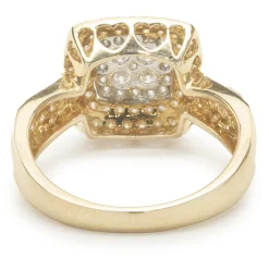 14 Karat Yellow Gold Diamond Cluster Ring