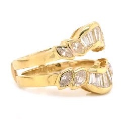 18 Karat Yellow Gold Diamond Ring Guard