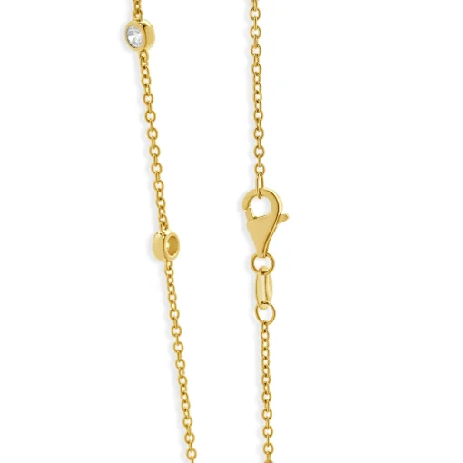 14 Karat Yellow Gold Diamond By The Yard Necklace