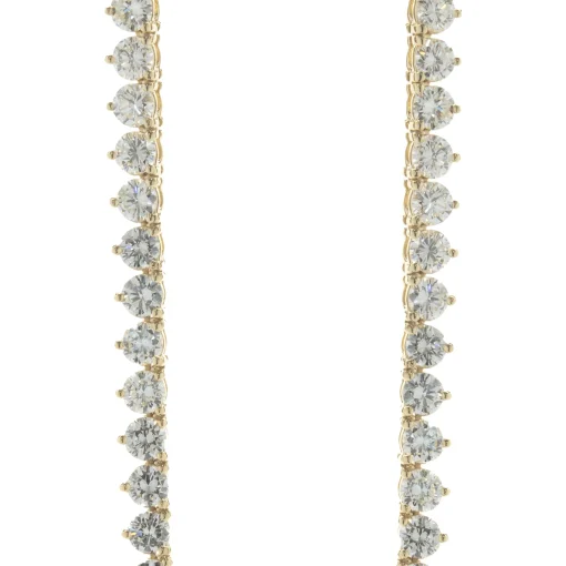 18 Karat Yellow Gold Diamond Tennis Necklace