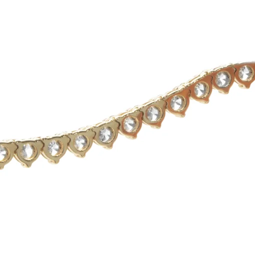 18 Karat Yellow Gold Diamond Tennis Necklace