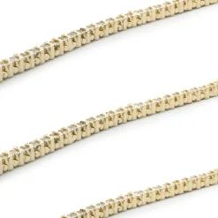 14 Karat Yellow Gold Diamond S Link Tennis Bracelet