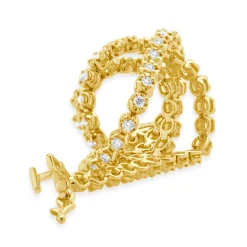 14 Karat Yellow Gold Diamond Tennis Bracelet