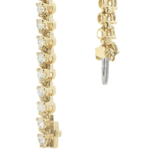 14 Karat Yellow Gold Diamond Tennis Bracelet