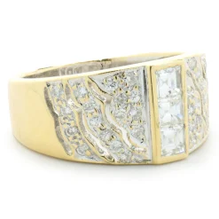 18 Karat Yellow Gold Diamond Cigar Band