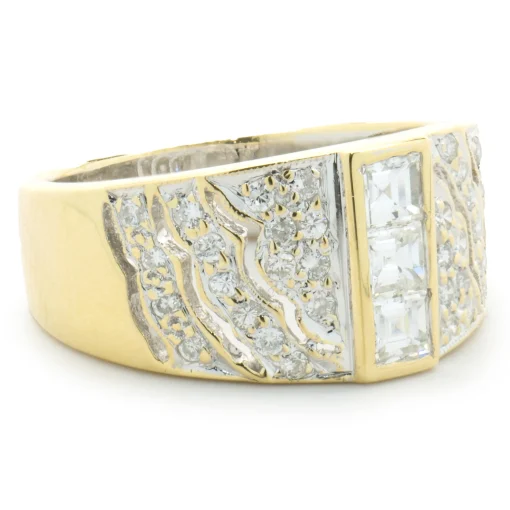 18 Karat Yellow Gold Diamond Cigar Band