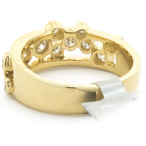 14 Karat Yellow Gold Diamond Bubble Band