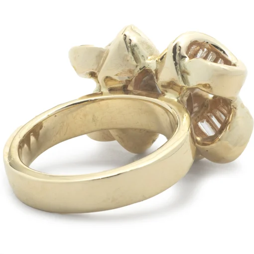 18 Karat Yellow Gold Diamond Bow Ring