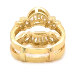 18 Karat Yellow Gold Diamond Ring Guard