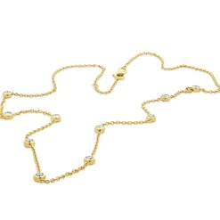 14 Karat Yellow Gold Diamond By The Yard Necklace