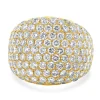 18 Karat Yellow Gold Domed Diamond Ring