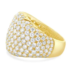 18 Karat Yellow Gold Domed Diamond Ring
