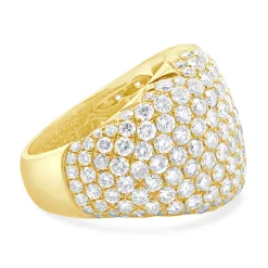 18 Karat Yellow Gold Domed Diamond Ring