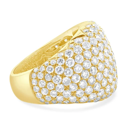 18 Karat Yellow Gold Domed Diamond Ring