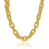 18 Karat Yellow Gold Double Oval Twisted Necklace