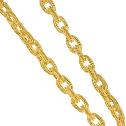 18 Karat Yellow Gold Double Oval Twisted Necklace