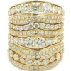 18 Karat Yellow Gold Eight Row Diamond Band