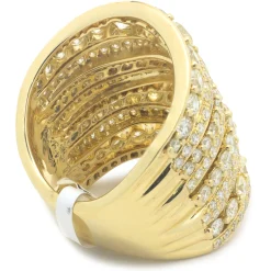 18 Karat Yellow Gold Eight Row Diamond Band