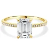 14 Karat Yellow Gold Emerald Cut Diamond Engagement Ring