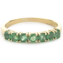 14 Karat Yellow Gold Emerald Band