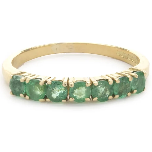 14 Karat Yellow Gold Emerald Band