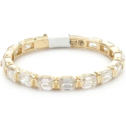 14 Karat Yellow Gold Emerald Cut Diamond Band