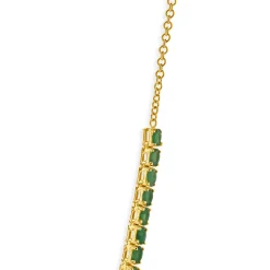 14 Karat Yellow Gold Emerald Inline Necklace