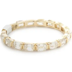 14 Karat Yellow Gold Emerald Cut Diamond Band