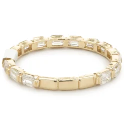 14 Karat Yellow Gold Emerald Cut Diamond Band