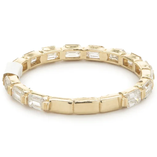 14 Karat Yellow Gold Emerald Cut Diamond Band