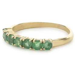 14 Karat Yellow Gold Emerald Band