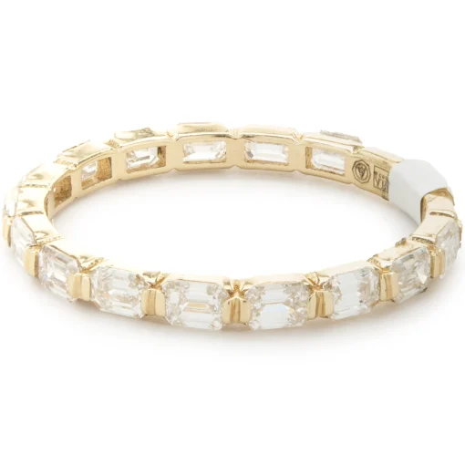 14 Karat Yellow Gold Emerald Cut Diamond Band
