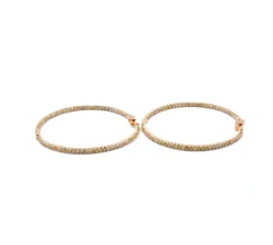 18 Karat Yellow Gold Fancy Yellow Diamond Hoop Earrings