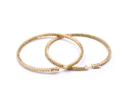 18 Karat Yellow Gold Fancy Yellow Diamond Hoop Earrings