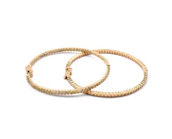 18 Karat Yellow Gold Fancy Yellow Diamond Hoop Earrings