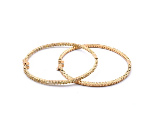 18 Karat Yellow Gold Fancy Yellow Diamond Hoop Earrings