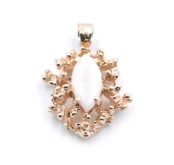14 Karat Yellow Gold Free Form Opal Pendant