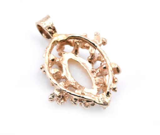 14 Karat Yellow Gold Free Form Opal Pendant