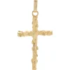 14 Karat Yellow Gold Freeform Cross Pendant