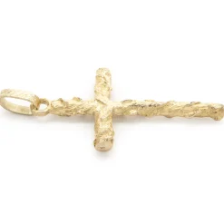 14 Karat Yellow Gold Freeform Cross Pendant