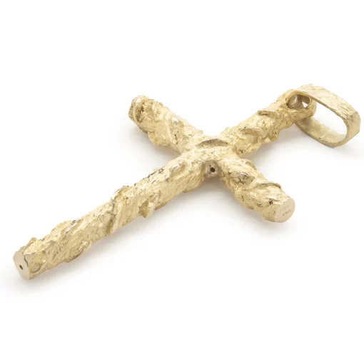 14 Karat Yellow Gold Freeform Cross Pendant