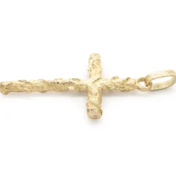 14 Karat Yellow Gold Freeform Cross Pendant