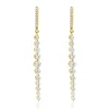 18 Karat Yellow Gold Graduated Diamond Inline Drop Earrings