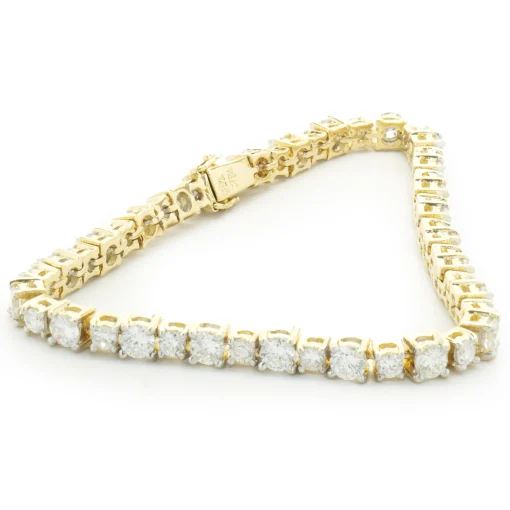 18 Karat Yellow Gold Graduated Diamond Tennis Bracelet