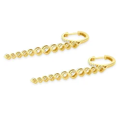 18 Karat Yellow Gold Graduated Diamond Inline Drop Earrings
