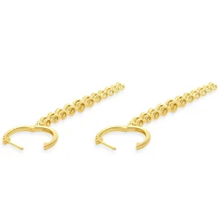 18 Karat Yellow Gold Graduated Diamond Inline Drop Earrings