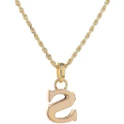 14 Karat Yellow Gold Initial S Necklace