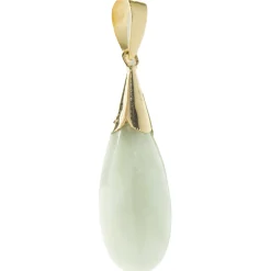 14 Karat Yellow Gold Jade Pendant